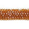 Transparent Electroplate Glass Beads Strands GLAA-F029-4mm-C28-1