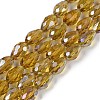 Transparent Electroplate Glass Beads Strands EGLA-N013-T6mm-B08-1