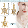 6Pcs Brass Micro Pave Cubic Zirconia Pendants KK-BBC0010-28-2