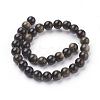 Natural Golden Sheen Obsidian Beads Strands X-G-C076-6mm-5-2