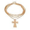 Alloy Multi Layered Necklaces for Women NJEW-U013-04G-2