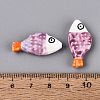 Hand Painted Fish Shaped Porcelain Beads PORC-N013-06L-3