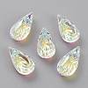 Embossed Glass Rhinestone Pendants GLAA-J101-06A-001AB-1