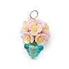 Glass Seed Beaded Flowerpot Pendants PALLOY-MZ00520-2