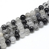 Natural Black Rutilated Quartz Beads Strands LS-G-R446-8mm-26-1