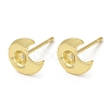 Crescent Moon 201 Stainless Steel Stud Earring Findings STAS-Q315-03G-1