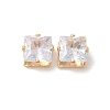Brass Clear Cubic Zirconia Cabochons STAS-M294-30B-1