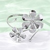 Flower Alloy Arm Cuff Bangles for Girl Women LS-AJEW-A063-01A-P-3