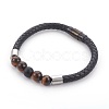 Men's Natural Tiger Eye Bracelets BJEW-JB04039-2