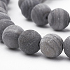 Natural Black Wood Lace Stone Wooden Jasper Beads Strands G-T106-013-2