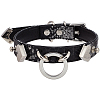 Snakeskin Print PU Leather Choker Necklaces with Alloy Rings for Women NJEW-WH20007-08-1