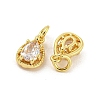 Brass Micro Pave Clear Cubic Zirconia Pendants KK-G490-33G-2