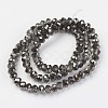Electroplate Transparent Glass Beads Strands EGLA-A034-T4mm-P17-2