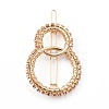 Alloy Hollow Geometric Seed Beads Hair Barrettes PHAR-JH00075-3