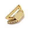 Brass Micro Pave Clear Cubic Zirconia Fold Over Clasps KK-G414-07G-4