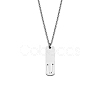 304 Stainless Steel Rectangle with Laser Cut Initial Pendant Necklaces FS-WG71FEF-01-1
