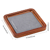 Square Wood Jewelry Storage Tray with Microfiber Fabric Mat Inside ODIS-WH0030-37B-03-2