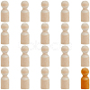 20Pcs Unfinished Wood Puppet WOOD-GF0002-34-1