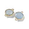 Brass Pave Dyed Natural White Jade Faceted Flat Round Connector Charms G-U028-04G-10-2