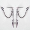304 Stainless Steel Dangle Stud Earrings WGF9E4F-02-1