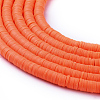 Flat Round Handmade Polymer Clay Beads CLAY-R067-6.0mm-12-3