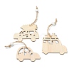 Christmas Themed Natural Wood Pendant Decorations HJEW-P010-01-2