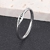 Heart Wing Pattern 304 Stainless Steel Finger Rings FS-WGA5734-02-1