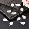 Tibetan Style Antique Silver Alloy Flat Oval Pendant Cabochon Settings TIBEP-M022-36AS-5