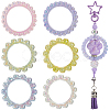36Pcs 6 Colors UV Plating Acrylic Linking Rings MACR-SC0001-46-1