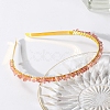 Wire Wrapped Natural Strawberry Quartz Chip Hair Bands PW-WG27230-02-1
