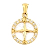 Ion Plating(IP) 304 Stainless Steel Micro Pave Cubic Zirconia Pendants STAS-D112-03G-01-1