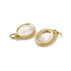 Rack Plating Brass Pave Shell Oval Charms KK-H473-09G-2