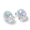 UV Plating Rainbow Iridescent Acrylic Beads OACR-H015-11-3
