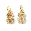 Real 18K Gold Plated Brass Micro Pave Clear Cubic Zirconia Charms KK-E068-VB452-G-2