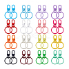 32Pcs 16 Colors Baking Paint Zinc Alloy with Iron Swivel Snap Clasps and Rings FIND-PH0024-03-6