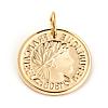 304 Stainless Steel Coin Pendants STAS-F183-05G-2