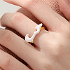 Cloud Shape Real 18K Gold Plated Brass Micro Pave Cubic Zirconia Open Cuff Rings KX3532-3-2