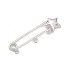 Star Brass Brooch Findings KK-Z132-01P-02-2