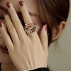 Hug Hand Fingers Cubic Zirconia Cuff Ring X1-RJEW-T016-35G-01-5