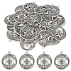 40Pcs Tibetan Style Hollow Alloy Pendants TIBEP-FH0001-29AS-1