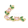 Brass Micro Pave Cubic Zirconia Connector Charms CU-CBA5B4D-03G-01-2