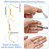 60Pcs 2 Colors 304 Stainless Steel Earring Hooks STAS-SC0010-73-2
