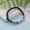 Polymer Clay Heishi Beads Stretch Bracelets BJEW-JB05811-02-3