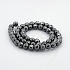 Faceted Round Non-magnetic Synthetic Hematite Beads Strands G-P061-60-8mm-2