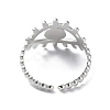 Non-Tarnish 304 Stainless Steel Open Cuff Ring Components X-STAS-F301-01P-3