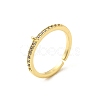 Brass Micro Pave Cubic Zirconia Cuff Rings Settings RJEW-F188-03G-4