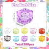 360Pcs 12 Colors Transparent Acrylic Beads TACR-YW0003-41-2
