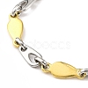 201 Stainless Steel Teardrop Links Chain Necklace NJEW-F22-39R-GP-3