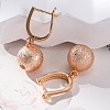 Brass Shimmer Hoop Earrings EJEW-K300-29G-2