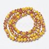 Electroplate Opaque Solid Color Glass Beads Strands EGLA-A034-P6mm-J11-2